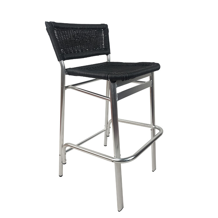 High For Table Modern Stool Metal Comfortable Rattan Black Bar Chair