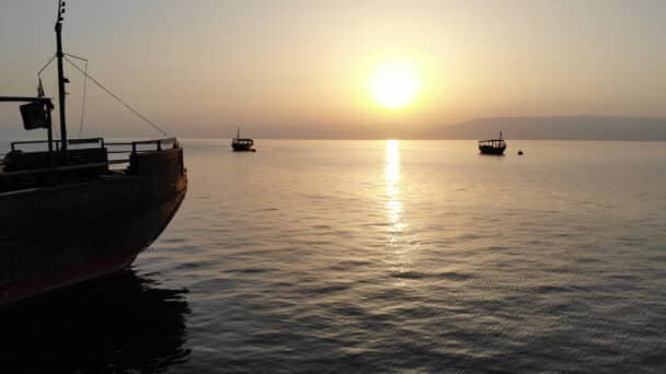 boats on the sea of galilee