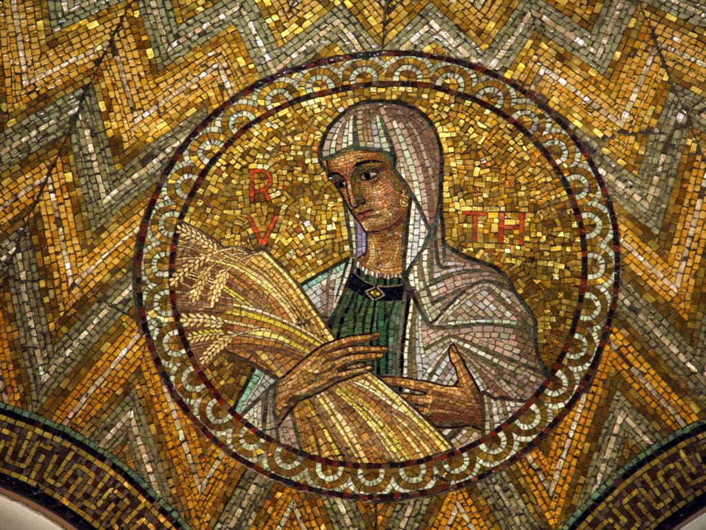 a mosaic of Ruth, one of the strong women in the Bible