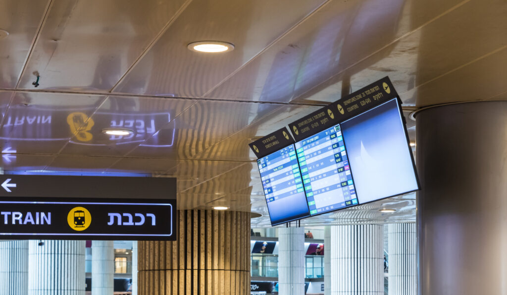 Electronic information stand for checking flights