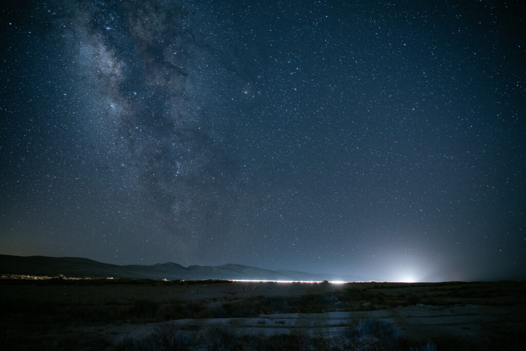 Negev under a starry sky at night in Israel, reminiscent of God's promise and covenant with Abraham