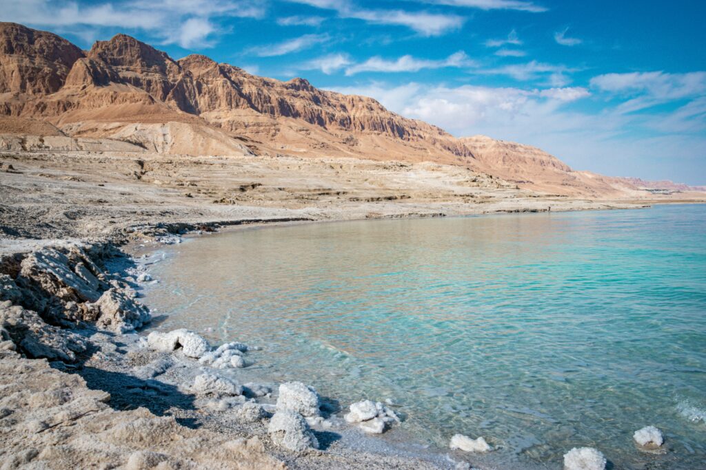 The Dead Sea, near the city of Jericho, Israel