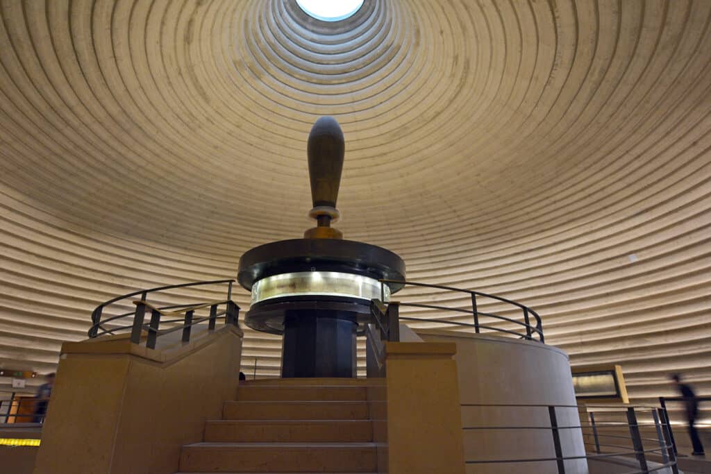 JERUSALEM - MAY 07 2015:The Shrine of the Book, Museum of Israel, Jerusalem.It houses the Dead Sea Scrolls, discovered in 1947–56 in 11 caves in and around the Wadi Qumran.