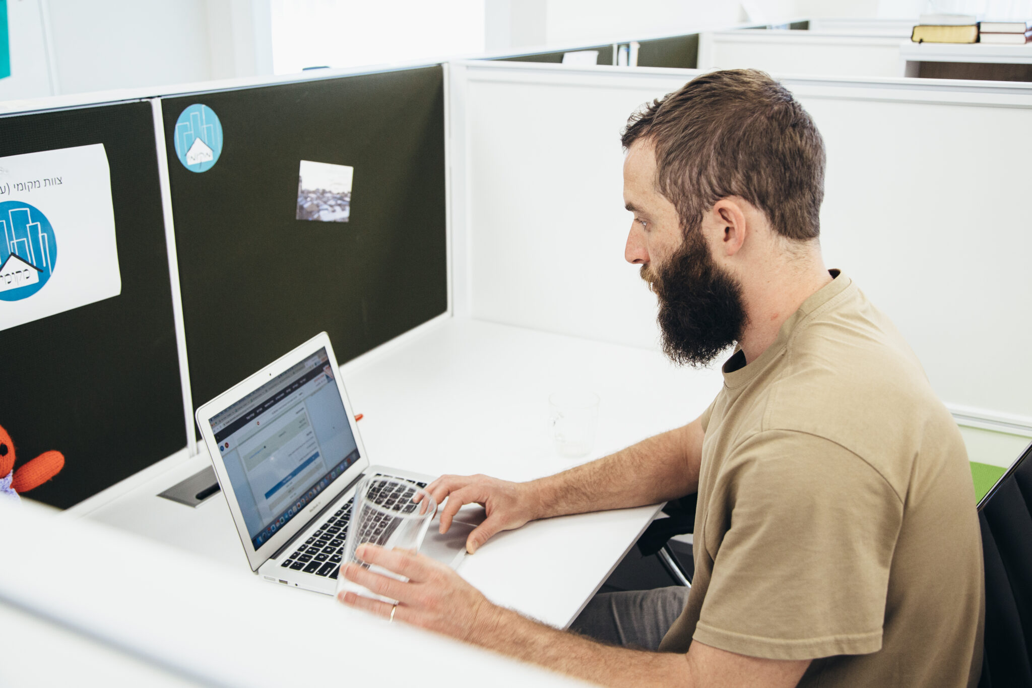 man using computer