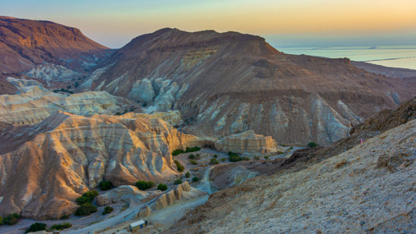 Colorful desert sand of Judean Mountains