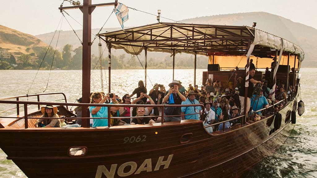 A boat on the Sea of Galilee, Israel