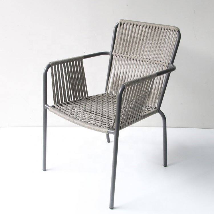 Patio Dining Nylon Metal Economic Standard High Quality Woven Outdoor Rope Chair