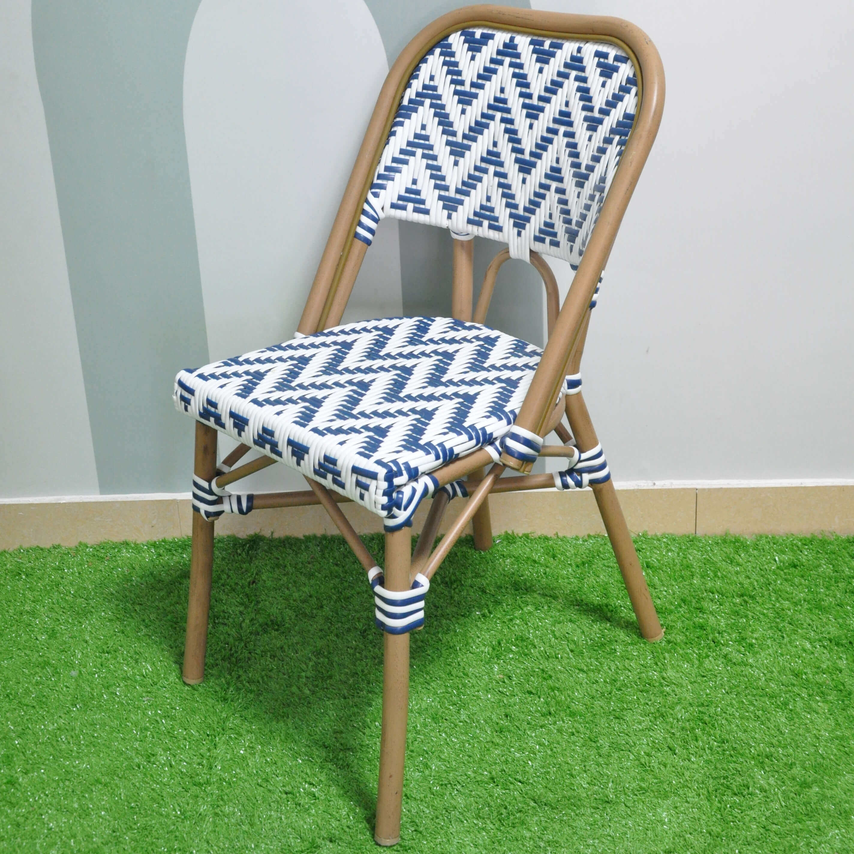 Wholesale Discount Outdoor IndoorBalcony French Cafe Bistro Patio Garden Aluminum Rattan Wicker Chairs