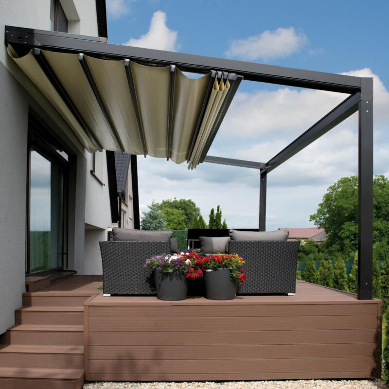 Outdoor Pergola Garden Patio Roof Free Standing Balcony Custom Aluminum Motorized Retractable Automatic Awning