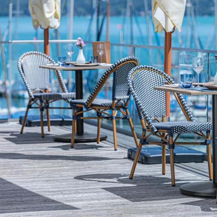 Foshan Modern Woven Wicker Terrace Garden Beach Colorful Outdoor French Rattan Chair