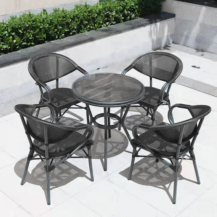 BD Wholesale Outdoor Indoor Aluminum Balcony French Cafe Outdoor Chair Paito Dining Garden Aluminum Textile Chairs