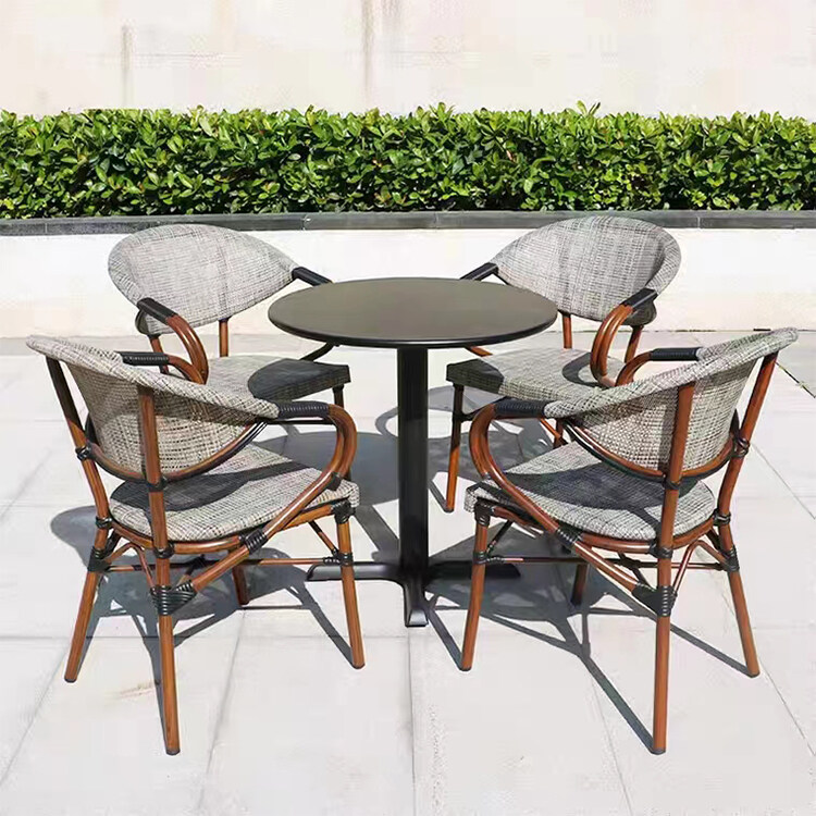 Foshan Wholesale Modern Garden Chair Restaurant Aluminium Mesh Outdoor Chair Textile Chair for coffee shop