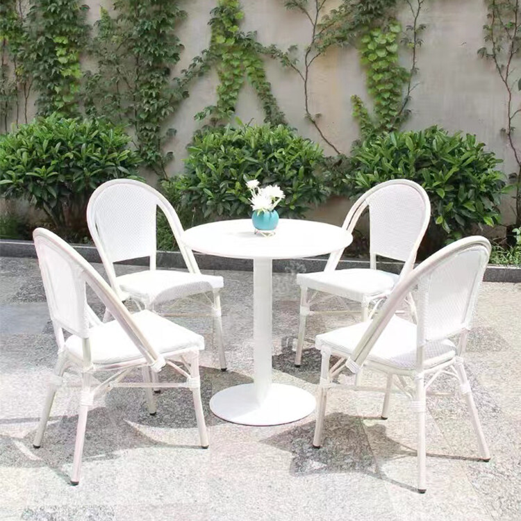 Foshan Wholesale Modern Outdoor Metal Restaurant Stackable Aluminum Patio Cafe Textile Fabric Chair