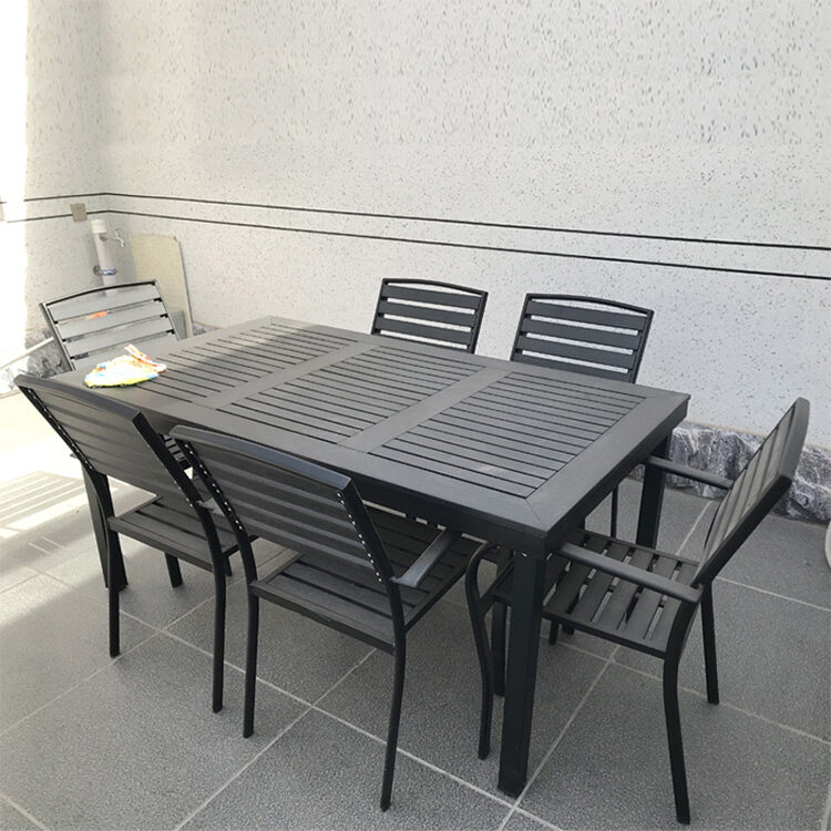 Restaurant Garden Plastic Wood Table and Chairs