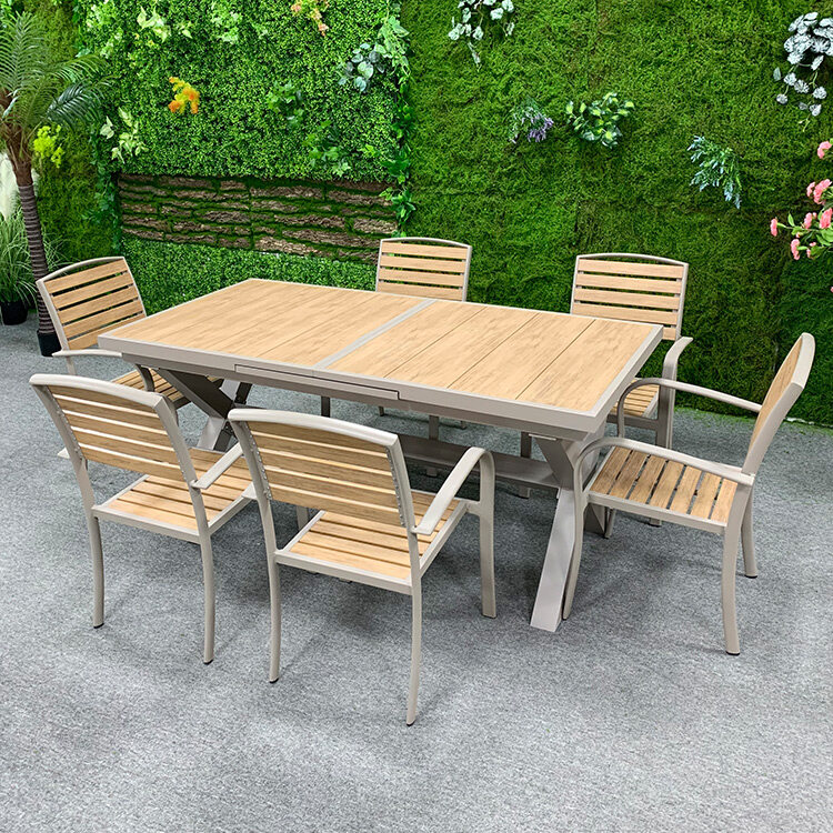 Factory Manufactured Wood Rectangle 6 Seater Plastic Wooden Tables And Chairs